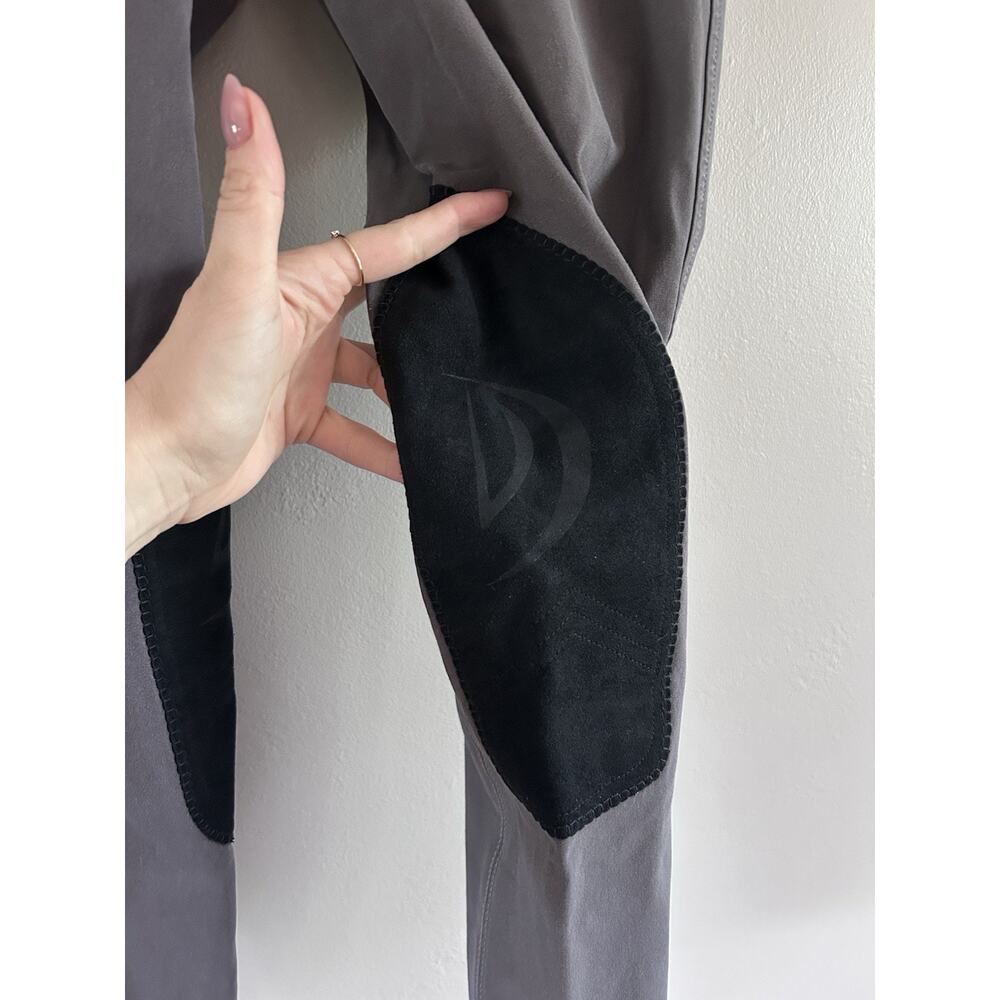 Devon Aire Riding Breeches Womens 30, Gray With Black Suede Knee Patches Accents - Picture 4 of 10